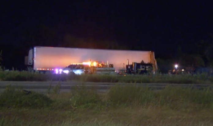 Hazmat Response Deployed to Odorous Semi Truck on I-35 Feeder Road