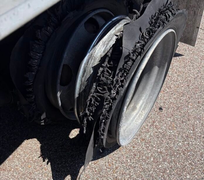 CMV inspection in Tennessee uncovers tire damage and logbook violations