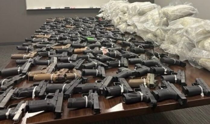CMV traffic stop yields 174 illegal handguns and massive heroin cache